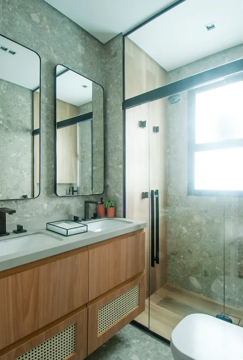Banheiro Banheiro com Palha Natural: Elegância nos Detalhes